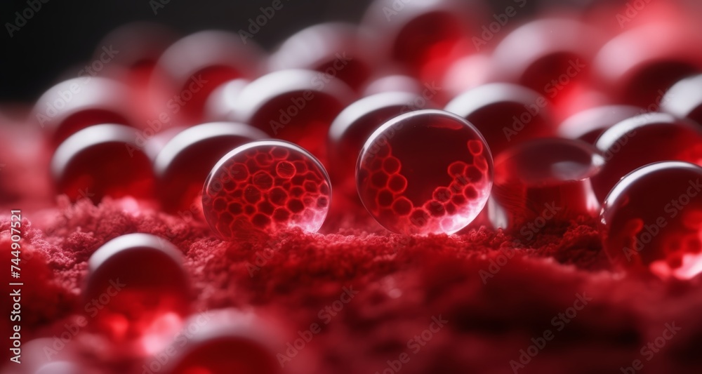 Canvas Prints  Close-up of a cluster of red, glossy, spherical objects