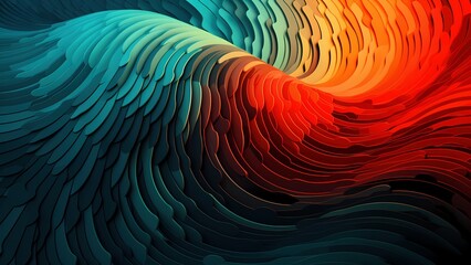 Red And Green Abstract Wave Bending Graphic Background