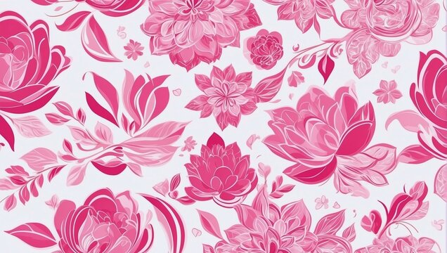 Seamless rose and flower decoration for wall or background decoration.