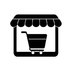 Shopping basket vector icon. Shopping cart line and flat icon. online shopping concept