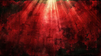 Abstract red background or paper with bright center spotlight and black vignette frame with vintage grunge background. black paper texture light red graphic art outline design