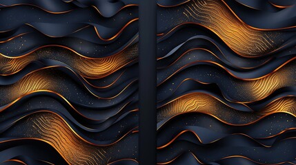 cover design set Creative modern background in gold color black line pattern Trendy vector collection for beautiful catalogs, brochures, magazine layouts, booklets.