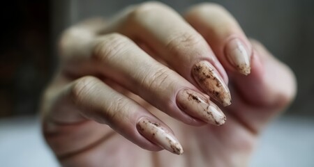  Elegant hand with long nails, perfect for a fashion-forward look