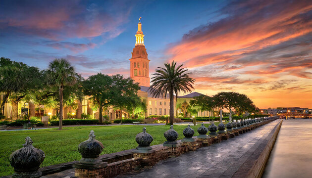 Downtown Charleston South Carolina from the Bay