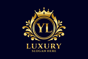 Initial YL Letter Royal Luxury Logo template in vector art for luxurious branding projects and other vector illustration.