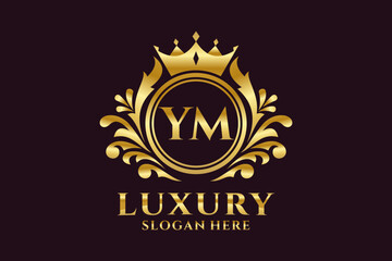 Initial YM Letter Royal Luxury Logo template in vector art for luxurious branding projects and other vector illustration.