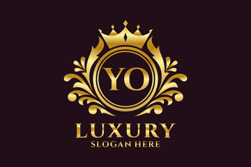 Initial YO Letter Royal Luxury Logo template in vector art for luxurious branding projects and other vector illustration.