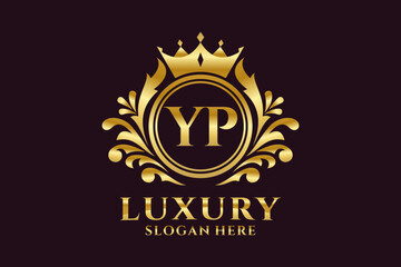 Initial YP Letter Royal Luxury Logo template in vector art for luxurious branding projects and other vector illustration.