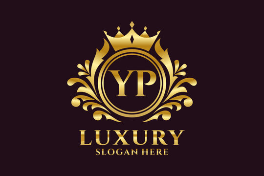 Initial YP Letter Royal Luxury Logo template in vector art for luxurious branding projects and other vector illustration.