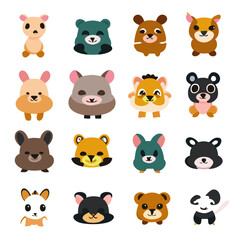 Vector Illustration of Cute Baby Animal Characters: Adorable Wildlife Cartoon Designs, Cover, Graphic, Design, Trendy, Popular, Best-selling, Book