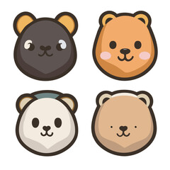 Fototapeta premium Vector Illustration of Cute Baby Animal Characters: Adorable Wildlife Cartoon Designs, Book, Cover, Graphic, Design, Trendy, Popular, Best-selling