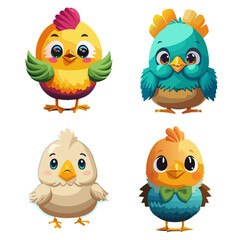 cute angry baby chicks characters