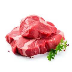 a raw meat, studio light , isolated on white background