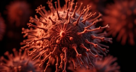  Viral menace - A microscopic view of a virus's surface