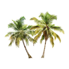 Coconut palm tree on transparent background