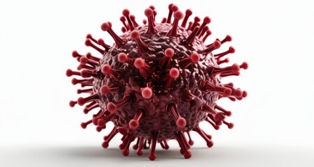  Viral menace - A 3D rendering of a virus with a menacing appearance