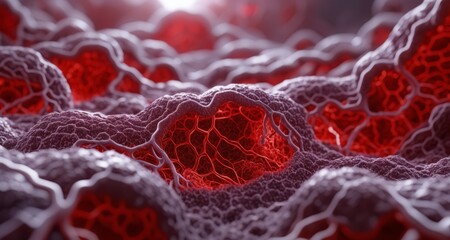  Vibrant Red Crystals in a Lush, Textured Formation