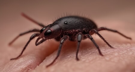 Fototapeta premium Close-up of a spider on a human hand