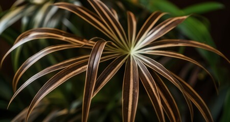  Vibrant tropical plant with striking brown and green leaves