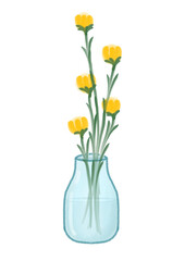 Yellow tulips in a vase 