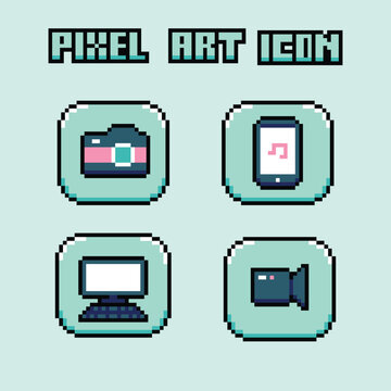 this is pixel art icon with colorful color and green background ,this item good for presentations,stickers, icons, t shirt design,game asset,logo and your project.