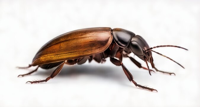 Detailed close-up of a beetle on a white background - Powered by Adobe