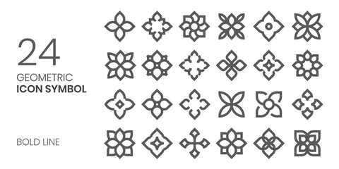 geometric icon symbol for pattern, logo, decoration vector outline style - obrazy, fototapety, plakaty