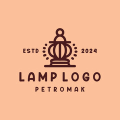 Lantern Logo Antique Vector, Lamp Icon Symbol, Classic Creative Vintage Graphic Design