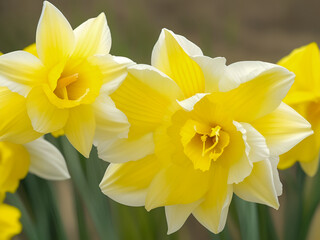 Obraz premium yellow daffodils in spring