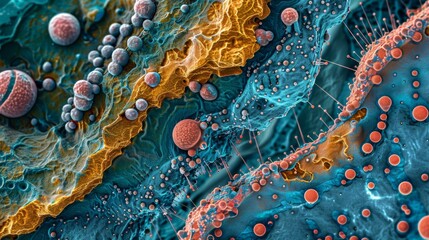 Microscopic ballet: Enzyme molecules in vibrant dance, their intricate structures revealed Science meets art in this captivating close-up