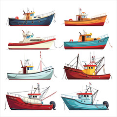 set of boats