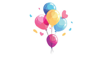 Flat design colorful balloons icon vector illustrati
