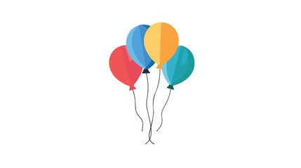 Flat design colorful balloons icon vector illustrati