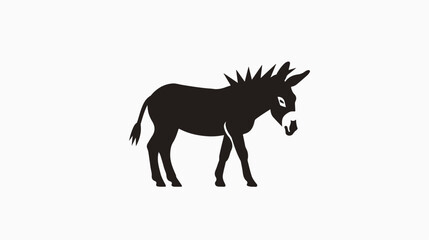Flat design donkey silhouette icon vector illustrati