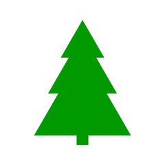 Christmas tree green icon. Christmas tree logo. Xmas symbol. Vector illustration isolated on white background.