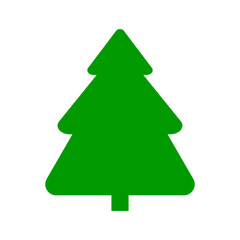 Christmas tree green icon. Christmas tree logo. Xmas symbol. Vector illustration isolated on white background.