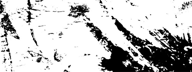 Vector stroke paint brush paint japan black ink style splatter, black and white background with grunge texture.