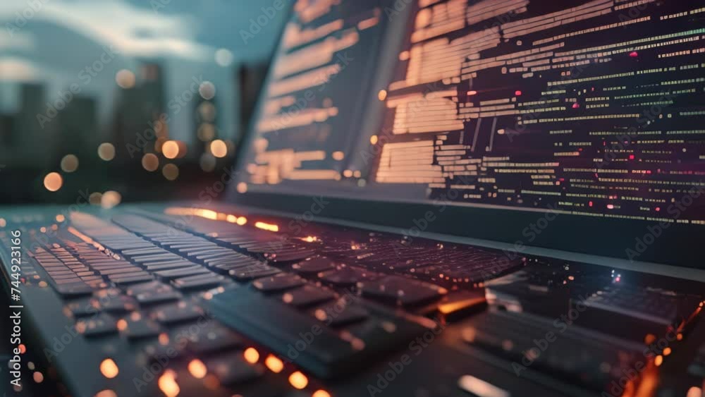Wall mural coding fooatge 4k