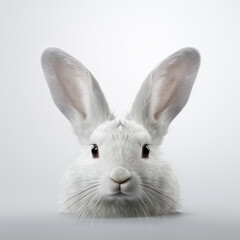 Obraz premium Cute rabbit with funny expression on a white background - 3D render