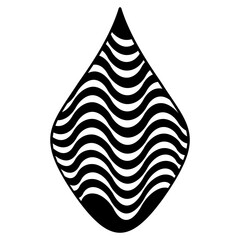 Obraz premium drop shape with black and white wave filled striped interior
