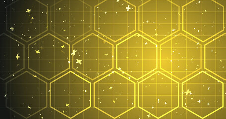 Medical healthcare science and technology background with plus sign and abstract molecules. Futuristic biotechnology chemistry ring structure pharmaceutical cell evolution bg. Bio gene helix bg.