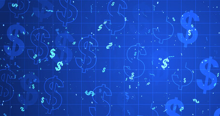 Obraz premium Dollar sign currency forex intraday options trading background. Stock market cryptocurrency bullion market analyzing trade motion graphic. Financial e-commerce wealth and money growth exchange bg.