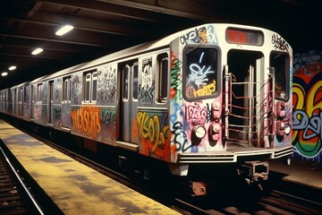 Train full of graffiti
