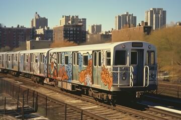 Train full of graffiti