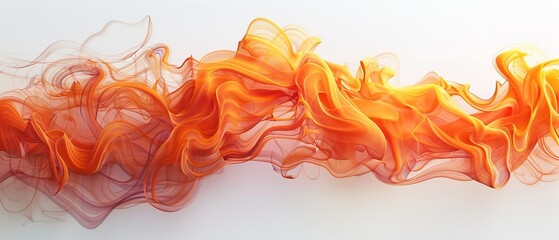 Illustration of flame in a white backdrop in a white backdrop with a big space for text or product, Generative AI.