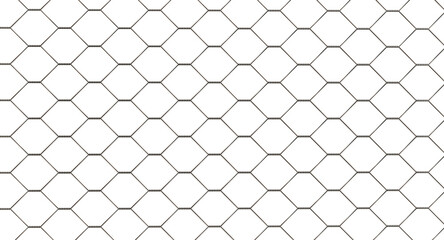 Built to Endure: Showcase the lasting performance of your steel mesh with this 3D illustration. The hexagonal design symbolizes resilience and reliability, ideal for industrial use and chicken fencing - obrazy, fototapety, plakaty