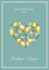 Italian Lemon Poster. Citrus Wall Art. - 744927736