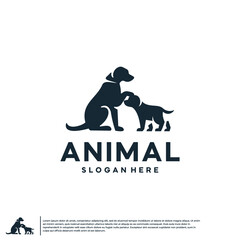 creative design with animal dog logo concept , vector template.