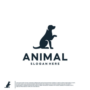 dog silhouette , sitting , creative design , logo vector.