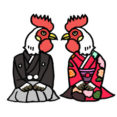 トリ年　年賀状　イラスト